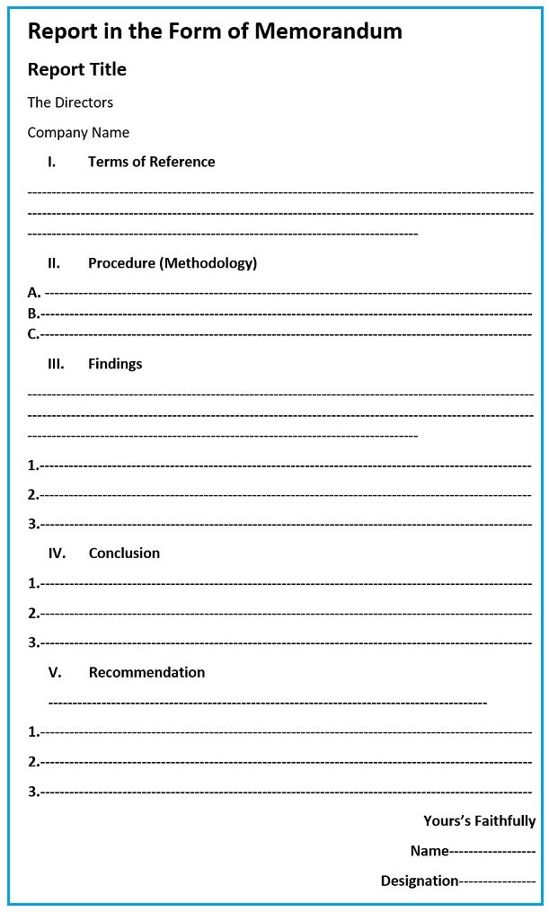 Business Report Writing Format Report Writing Format Important   Format Of Business Report 